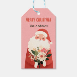 Etiqueta Para Presente Bela Cartoon Santa Claus Festivo Natal