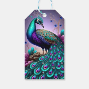 Etiqueta Para Presente Bela Coloração Peacock Peafowl Bird Willife