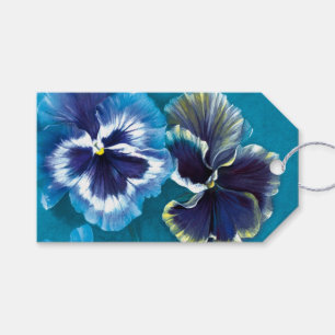 Etiqueta Para Presente Belas artes do amor perfeito que pintam o Tag azul