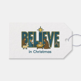 Etiqueta Para Presente Believe nativity 
