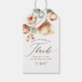 Etiqueta Para Presente Belo Casamento De Flores De Queda Obrigado