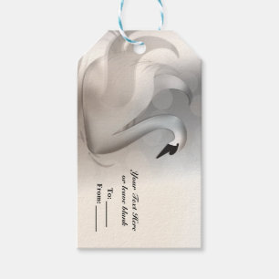 Etiqueta Para Presente Belo Cisne Branco & Prata Favor Personalizado Eleg