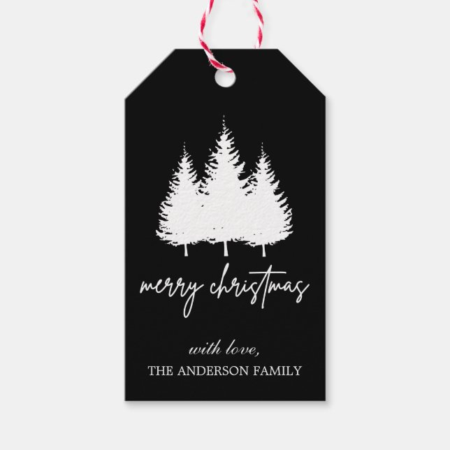 Etiqueta Para Presente Belo e elegante Feliz Natal Personalizado (Frente)