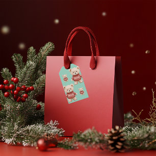Etiqueta Para Presente Belo Urso de Teddy De Natal