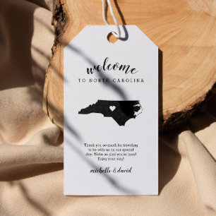 Etiqueta Para Presente Bem-vindo à Carolina do Norte Casamento de calig