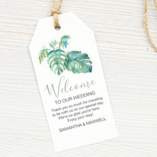 Etiqueta Para Presente Bem-vindo à Moderna Tropicalidade em Aquarela
