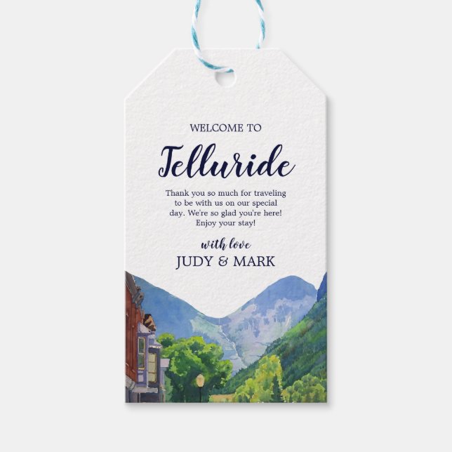 Etiqueta Para Presente Bem-vindo a Telluride Wedding (Frente)