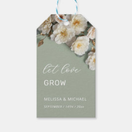 Etiqueta Para Presente Bem-vindo ao casamento de Rosas 3D em Marfim