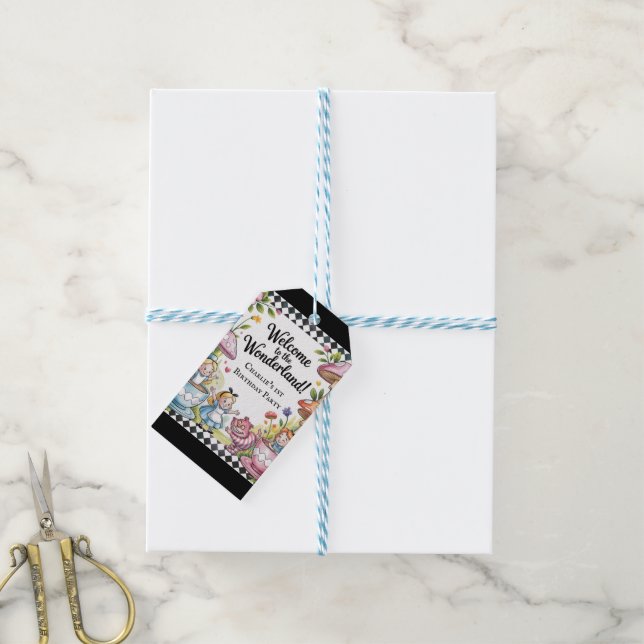 Etiqueta Para Presente Bem-Vindo Ao Partido primeiro aniversario Wonderla (Com cordão)