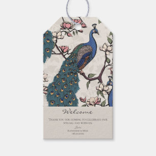 Etiqueta Para Presente Bem-vindo Pavão Floral Marfim Elegante