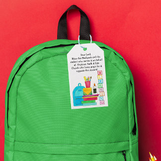 Etiqueta Para Presente Bênção das mochilas de material escolar