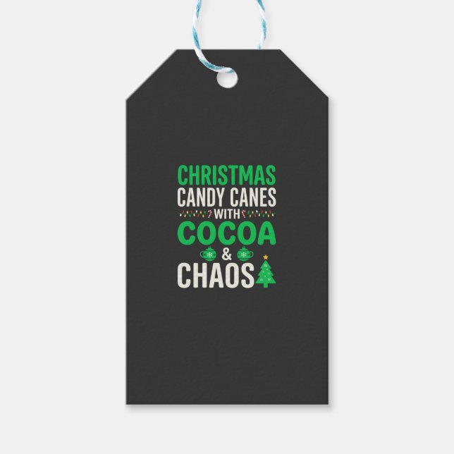 Etiqueta Para Presente Bengalas de Natal Cacau Caos Feriado (Frente)