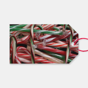 Etiqueta Para Presente Bengalas de Natal com Menta de Chocolate Festivo