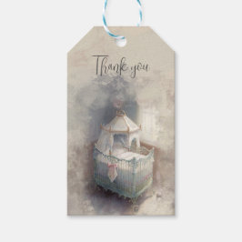 Etiqueta Para Presente berço de bebê rosa-chique