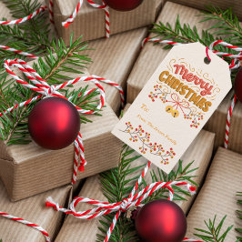 Etiqueta Para Presente Berries e Bells Natal