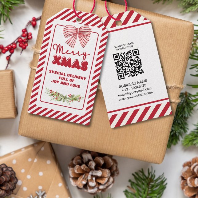 Etiqueta Para Presente Berries Floral Branco Clássico - Xmas (Criador carregado)