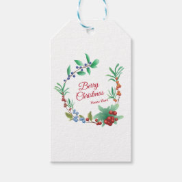 Etiqueta Para Presente Berry Christmas Wreath