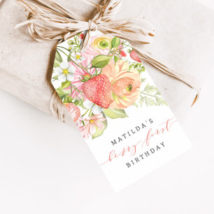 Etiqueta Para Presente Berry First Strawberry Summer primeiro aniversario