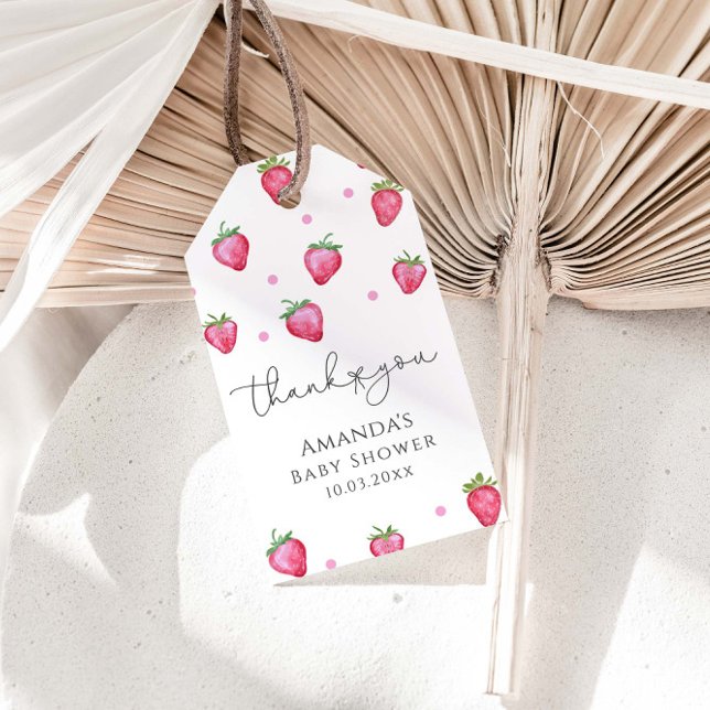 Etiqueta Para Presente Berry Sweet Chá de fraldas Obrigado (Criador carregado)