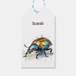 Etiqueta Para Presente Besouro Iridescente em Aquarela, personalizado