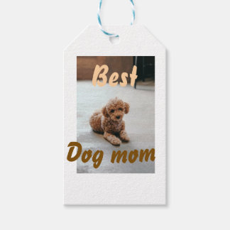 Etiqueta Para Presente Best dog mom brown puddle pet dog cat mothers day 