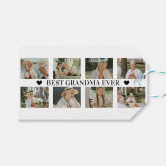 Etiqueta Para Presente Best Grandma Ever Photo Collage – Gift with Hearts