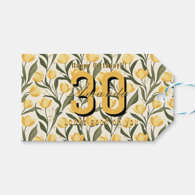 Etiqueta Para Presente Best Tulip Themed Daughter’S Birthday (Frente (horizontal))