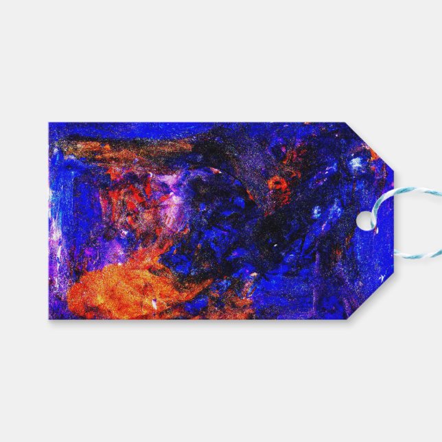 Etiqueta Para Presente Besta Azul Correndo Fogo (Frente (horizontal))