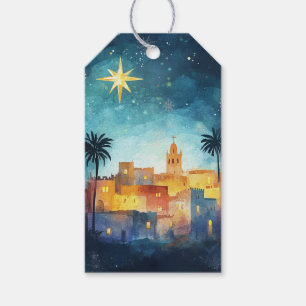 Etiqueta Para Presente Bethlehem Sob A Estrela De Natal