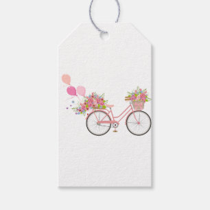Etiqueta Para Presente Bicicleta Rosa Whimsical