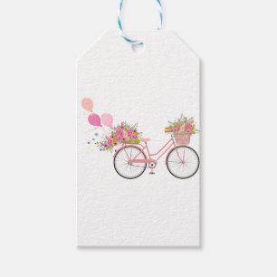 Etiqueta Para Presente Bicicleta Rosa Whimsical