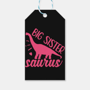 Etiqueta Para Presente Big Sister Saurus a rosa