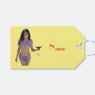 Etiqueta Para Presente Bikini Bikini - Boca-Boca de Cabeça Negra