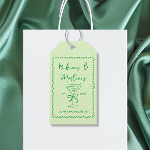 Etiqueta Para Presente Bikinis Desenhados à Mão & Martinis de Arco de Sol