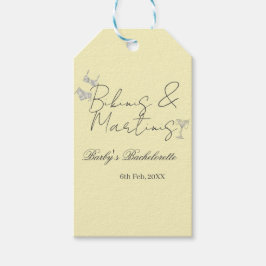Etiqueta Para Presente Bikins & Martinis bachelorette party yellow retro