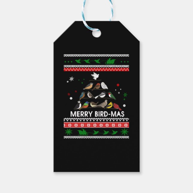 Etiqueta Para Presente Bird Christmas (Frente)