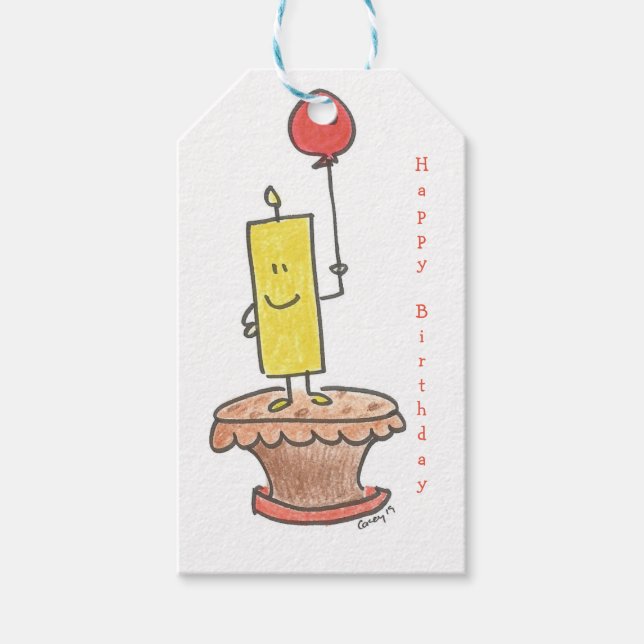 Etiqueta Para Presente Birthday Candle (Frente)