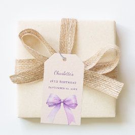 Etiqueta Para Presente Birthday lavender bow ivory DIY write by hand