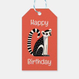 Etiqueta Para Presente Birthday Lemur