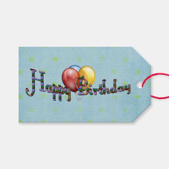 Etiqueta Para Presente Birthday Melange (Frente (horizontal))