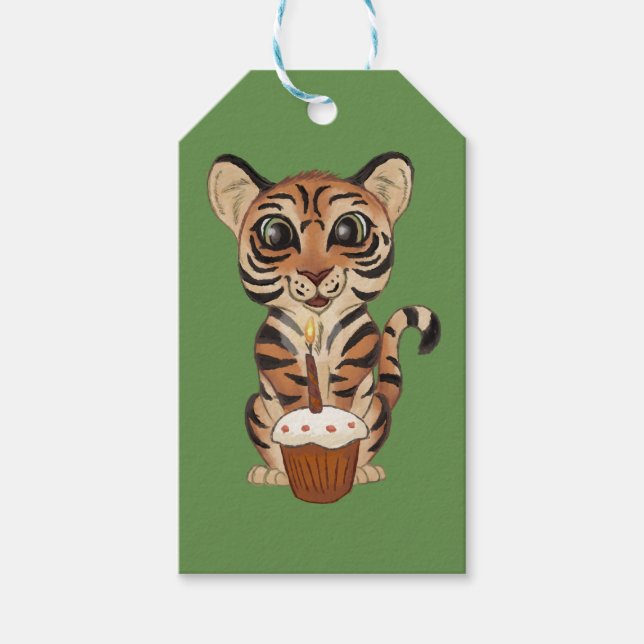 Etiqueta Para Presente Birthday Tiger (Frente)