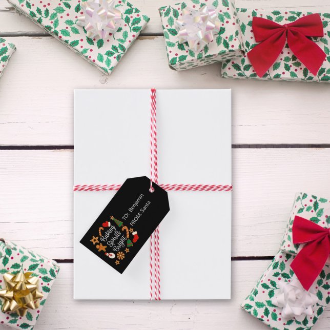 Etiqueta Para Presente Biscoito de Natal Bright Gingercake Cookie (Criador carregado)