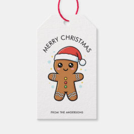 Etiqueta Para Presente Biscoito de Natal Fofo com Chapéu de Papai Noel