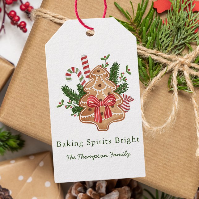 Etiqueta Para Presente Biscoitos de Natal Brilhantes (Criador carregado)
