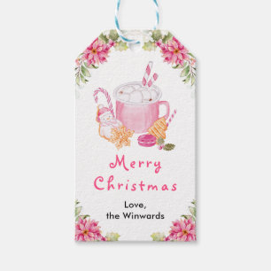 Etiqueta Para Presente Biscoitos de Natal e Cacau Rosa Feliz Natal