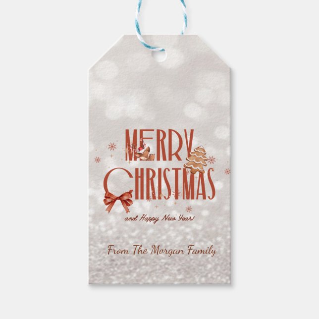 Etiqueta Para Presente Biscoitos de Natal Rena (Frente)