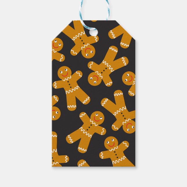 Etiqueta Para Presente Biscoitos de pão-duro em preto (Frente)