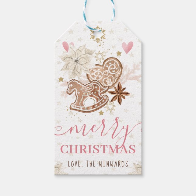 Etiqueta Para Presente Biscoitos Rosa e Cacau Feliz Natal (Frente)