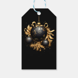 ETIQUETA PARA PRESENTE BLACK & GOLD CHRISTMAS ORNAMENT