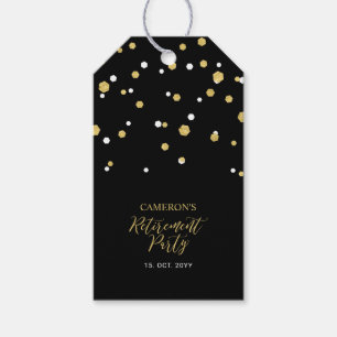 Etiqueta Para Presente Black & Gold Favor de Festa de Aposentadoria Mod